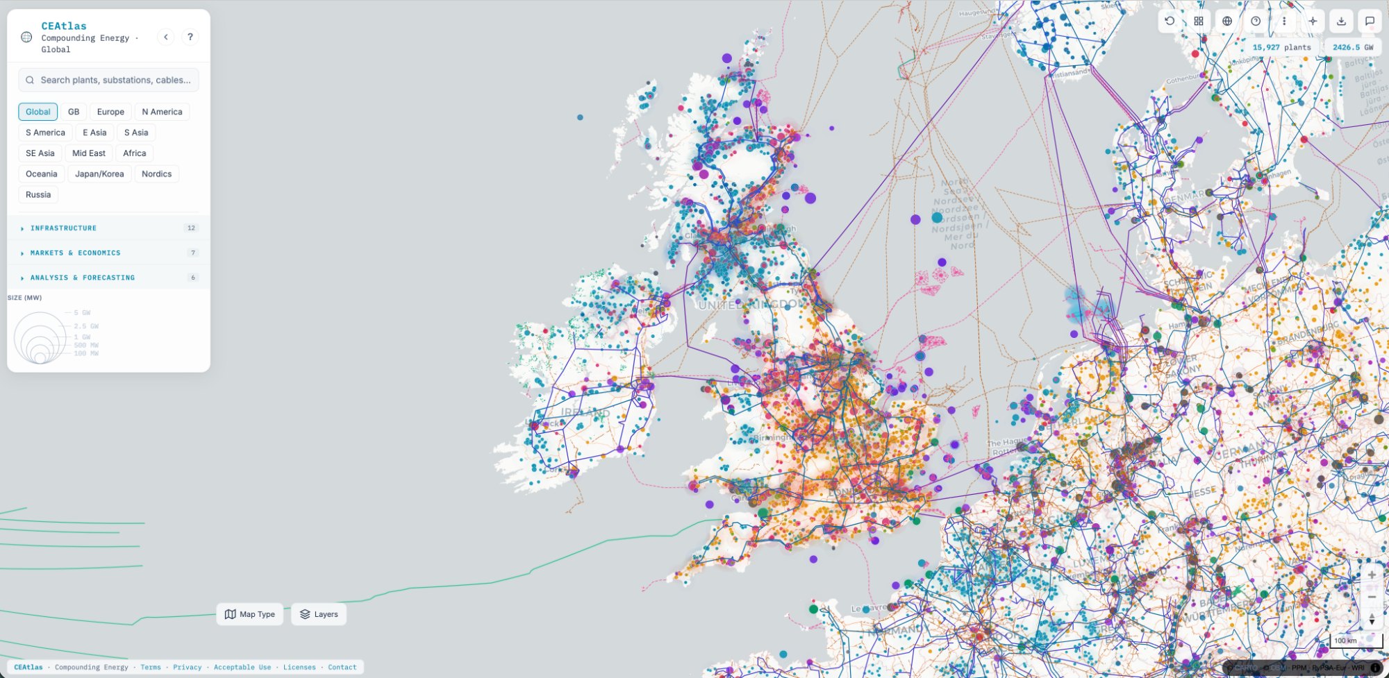 CEAtlas — global infrastructure and markets map